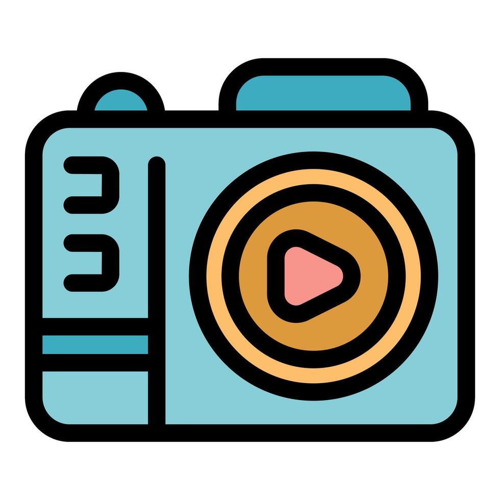 camera icon showing recording and multimedia content creation vector