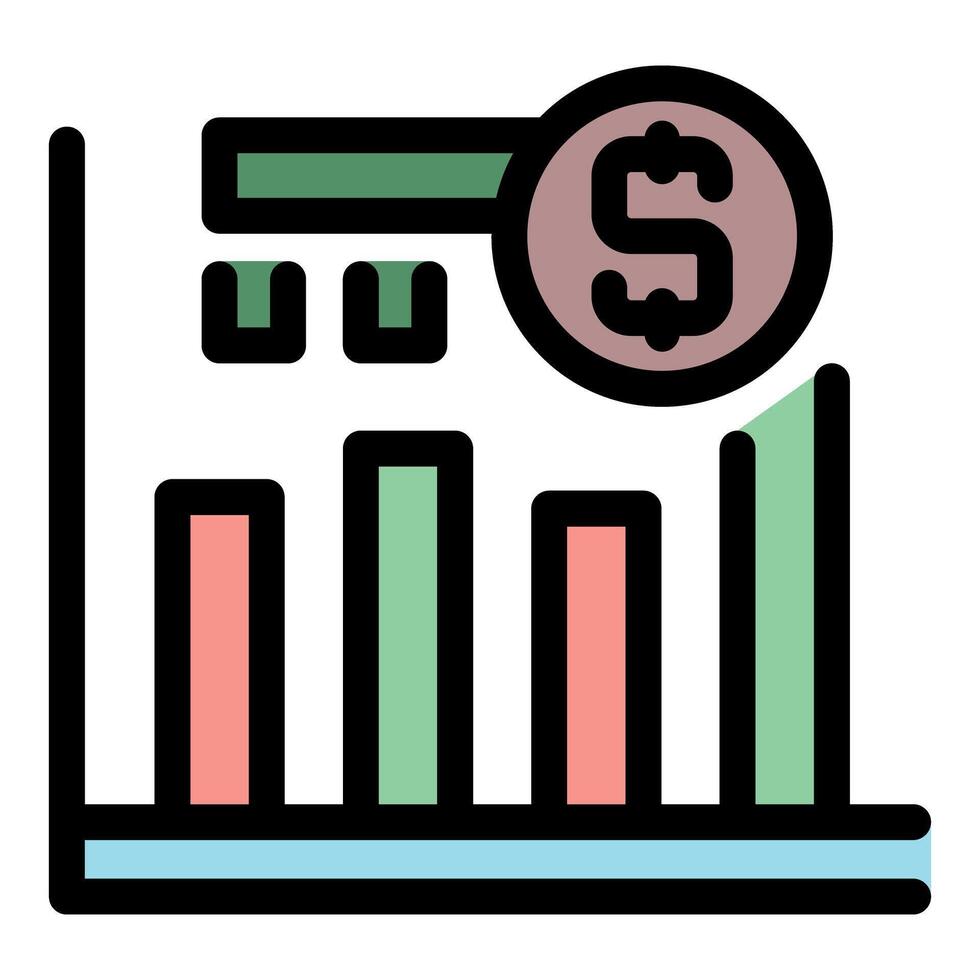 Financial graph showing increasing revenue with dollar symbol vector