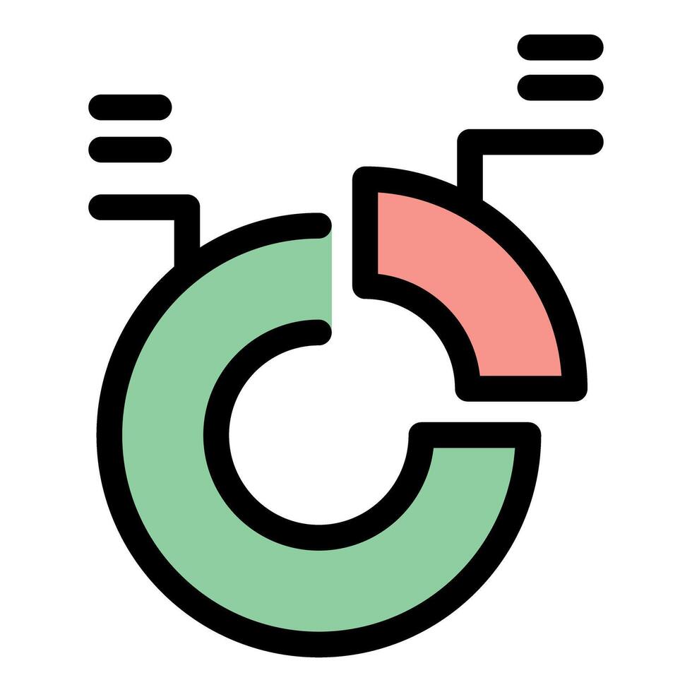Circular chart representing market share analysis and data visualization vector