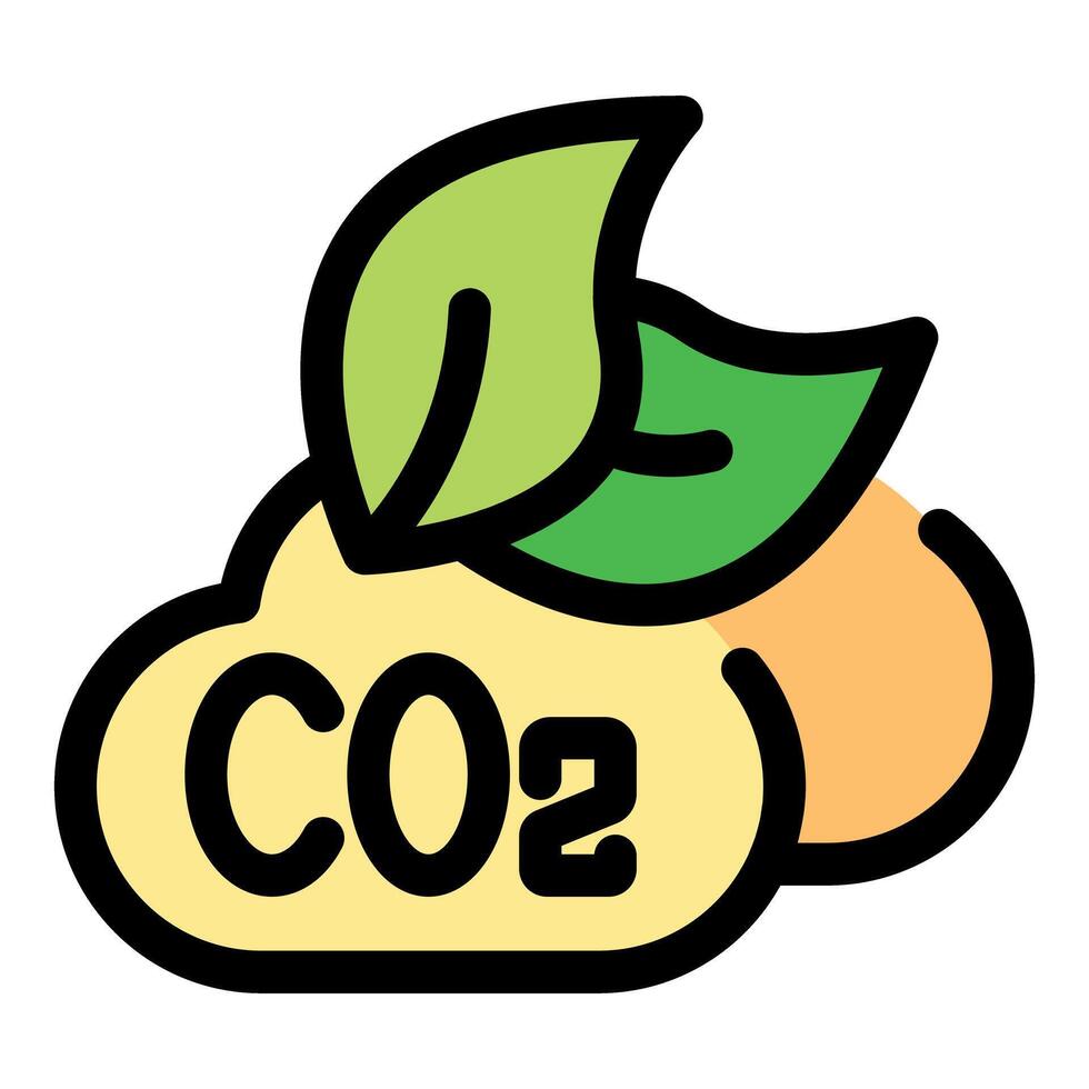 Green leaves growing from co2 cloud representing carbon reduction vector