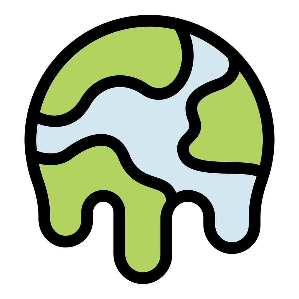 Melting planet earth depicting global warming and climate change issues vector