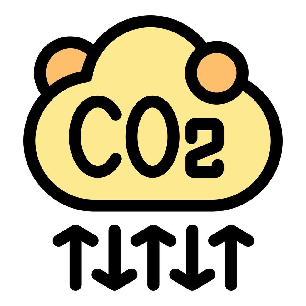 Co2 emissions increasing and decreasing, carbon dioxide exchange, climate change concept vector