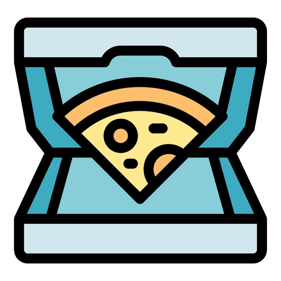Pizza slice being delivered in a cardboard box vector