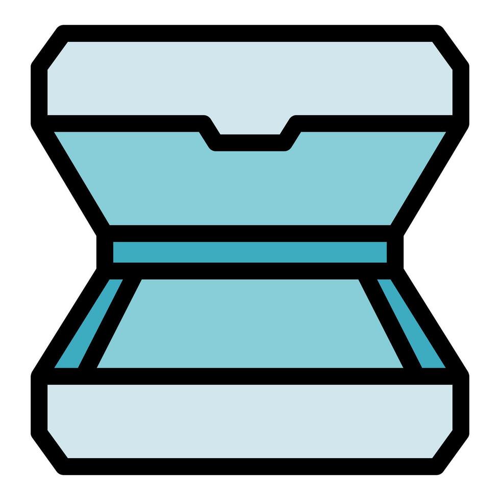 Open empty lunch box or food container with lid vector