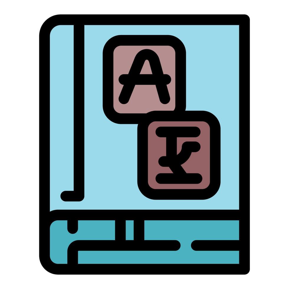 Foreign language dictionary showing english and foreign letters vector