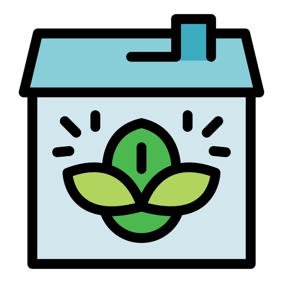 Eco house showing green sprout with glowing light rays vector