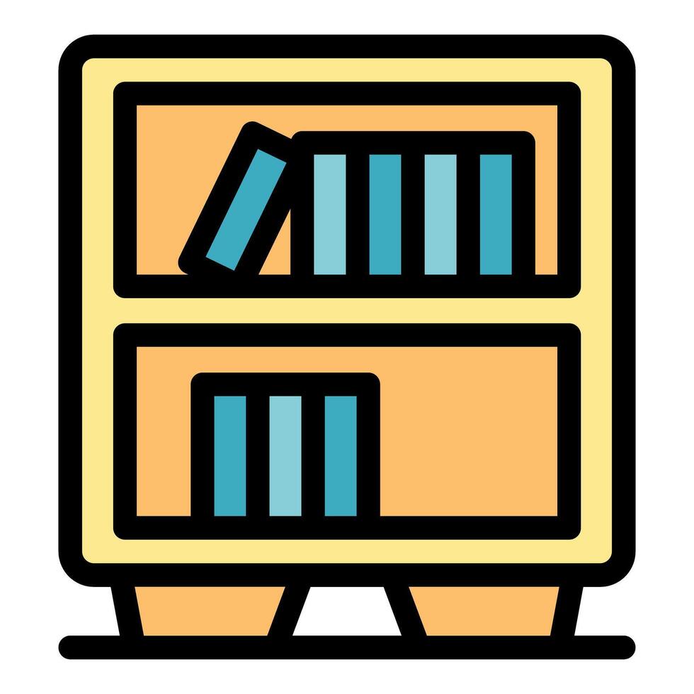 Bookshelf holding books in organized manner for easy access vector