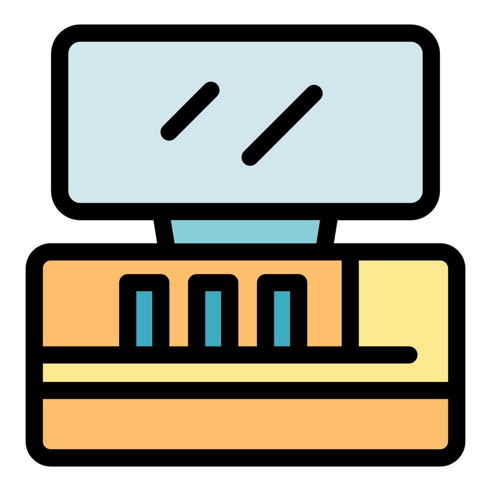 Modern cash register with touchscreen display processing payment vector