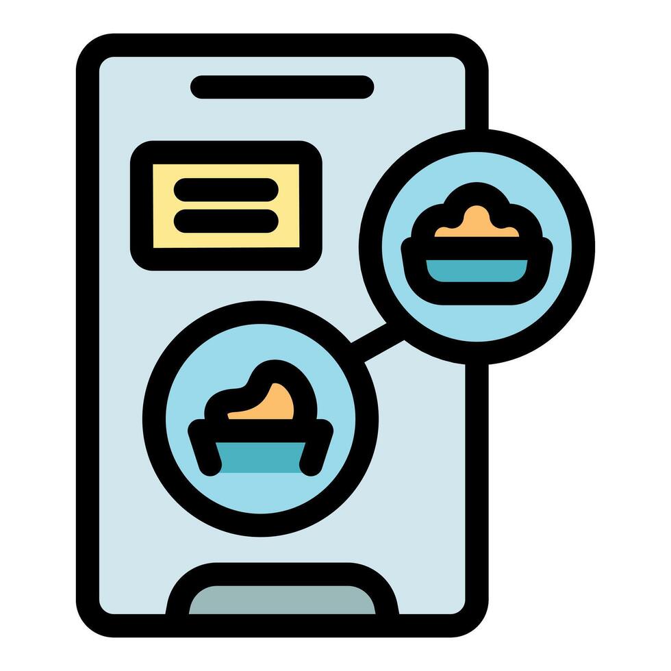 Online pet food delivery app showing different options vector