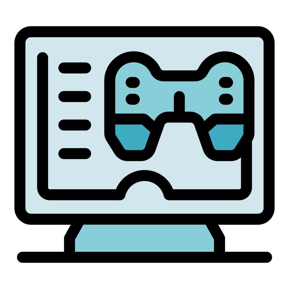 Gaming website showing controller on computer screen vector