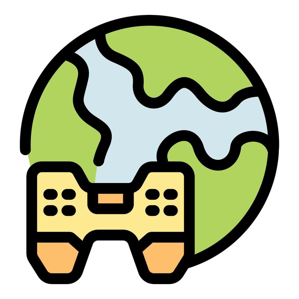 Gamepad controlling planet earth, cloud gaming technology and global connectivity vector