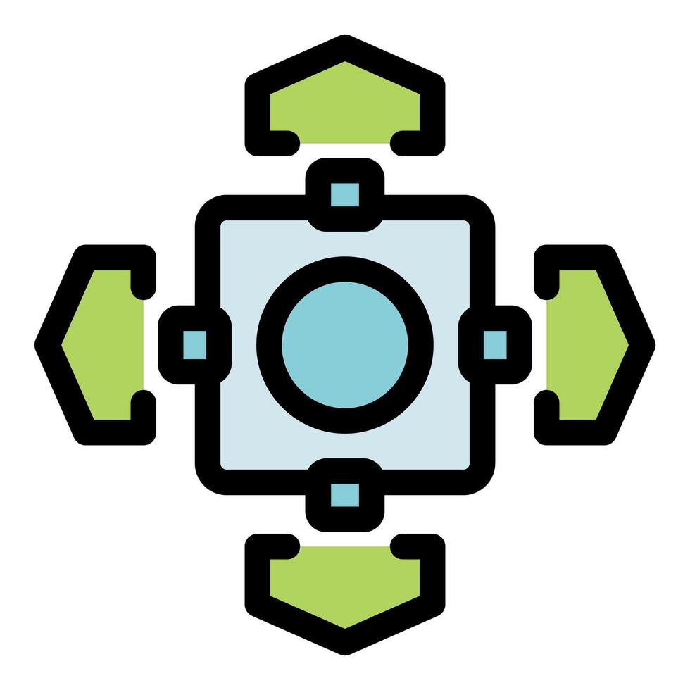 Motion control showing four directions with arrows pointing up, down, left, and right vector