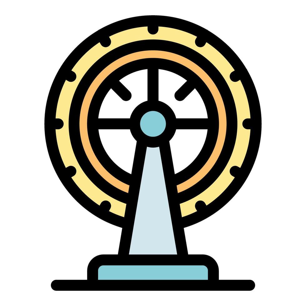 Ferris wheel rotating at amusement park, offering exciting rides vector