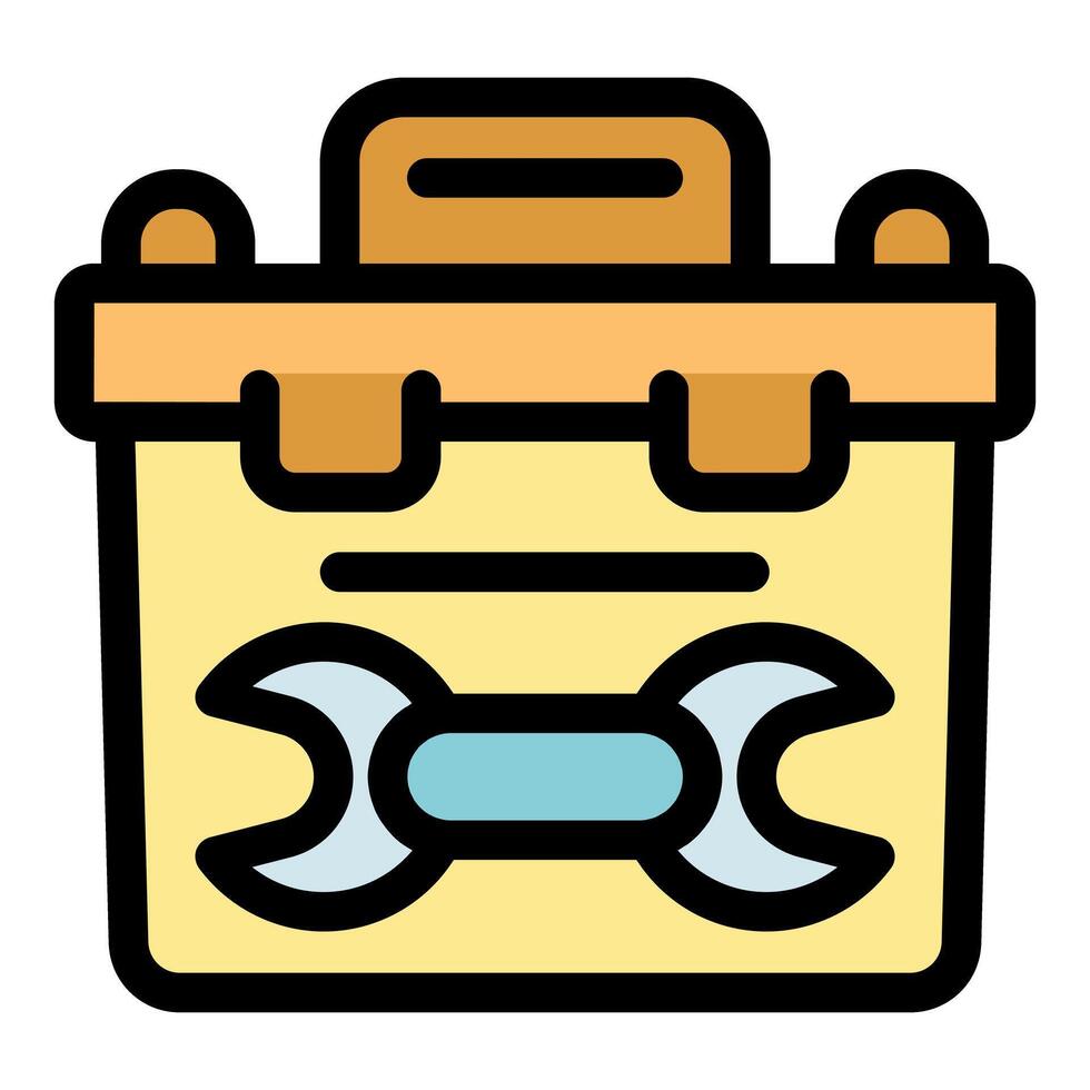 Toolbox with wrench icon representing repair and maintenance services vector