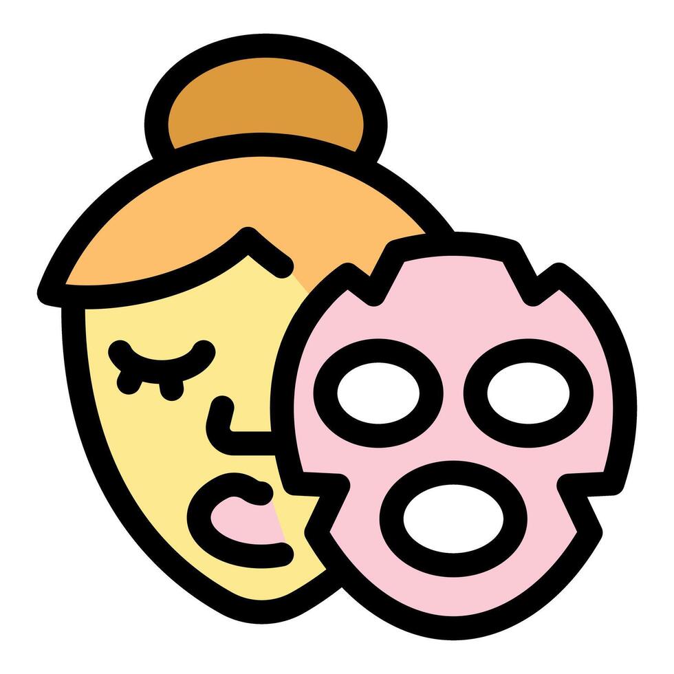 Woman applying cosmetic face mask for skin care treatment vector