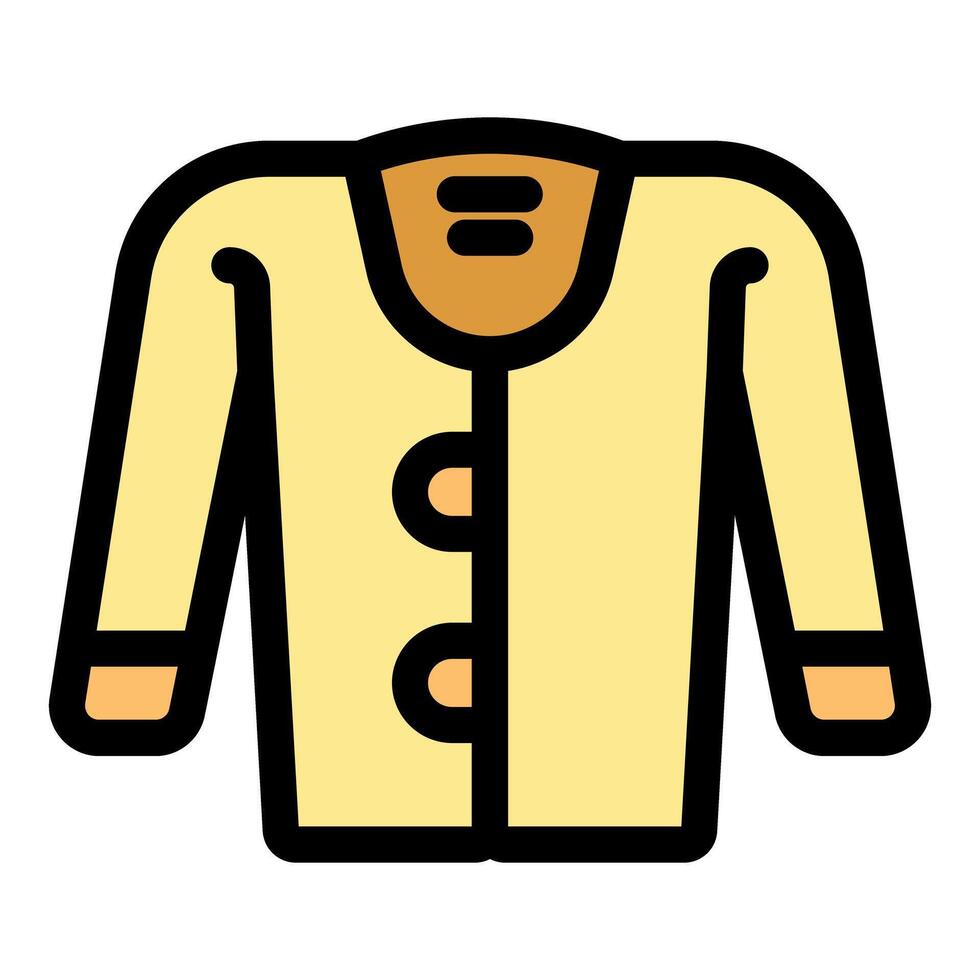 Yellow long sleeved shirt with buttons and collar detail vector