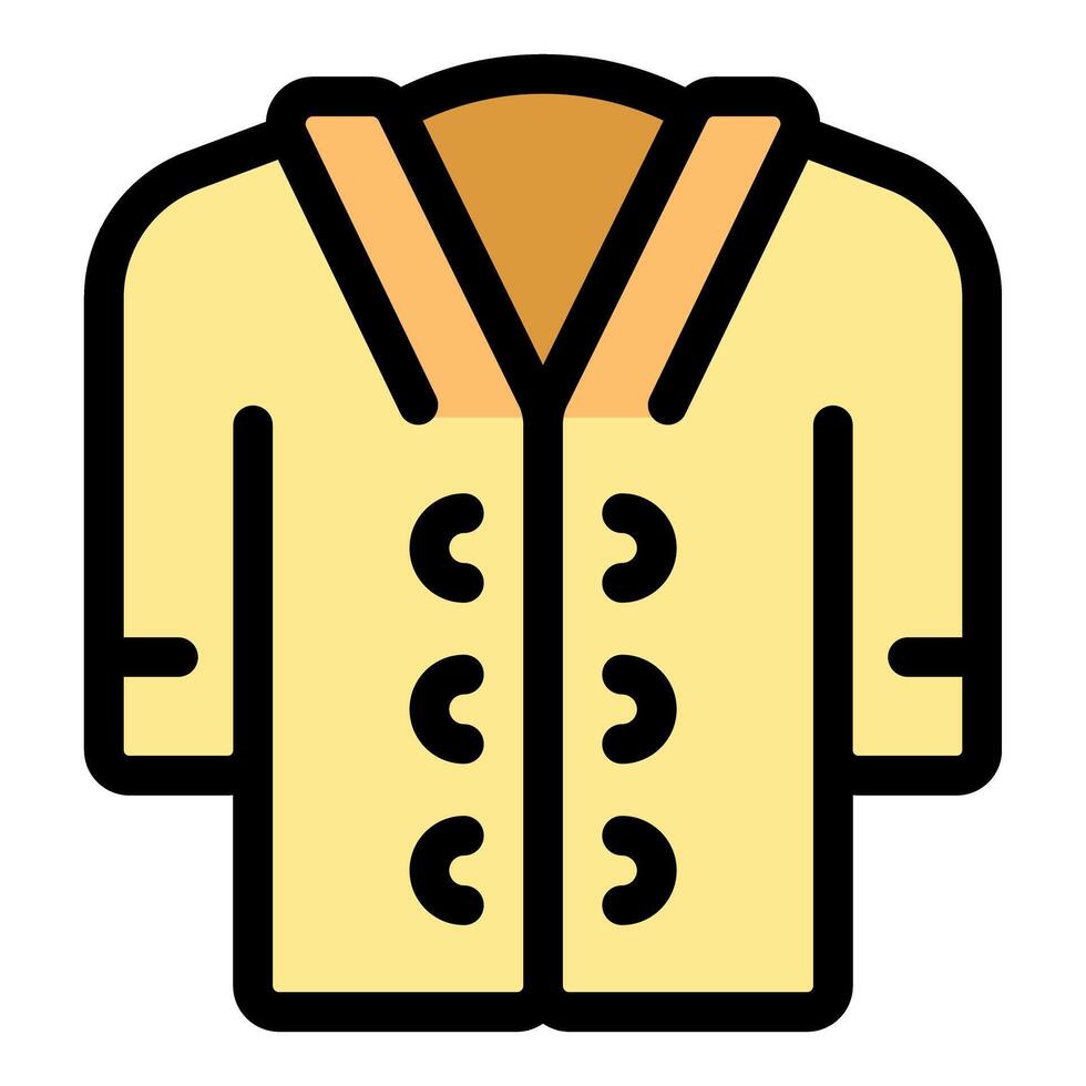 Stylish yellow overcoat with wide lapels and buttoned front vector