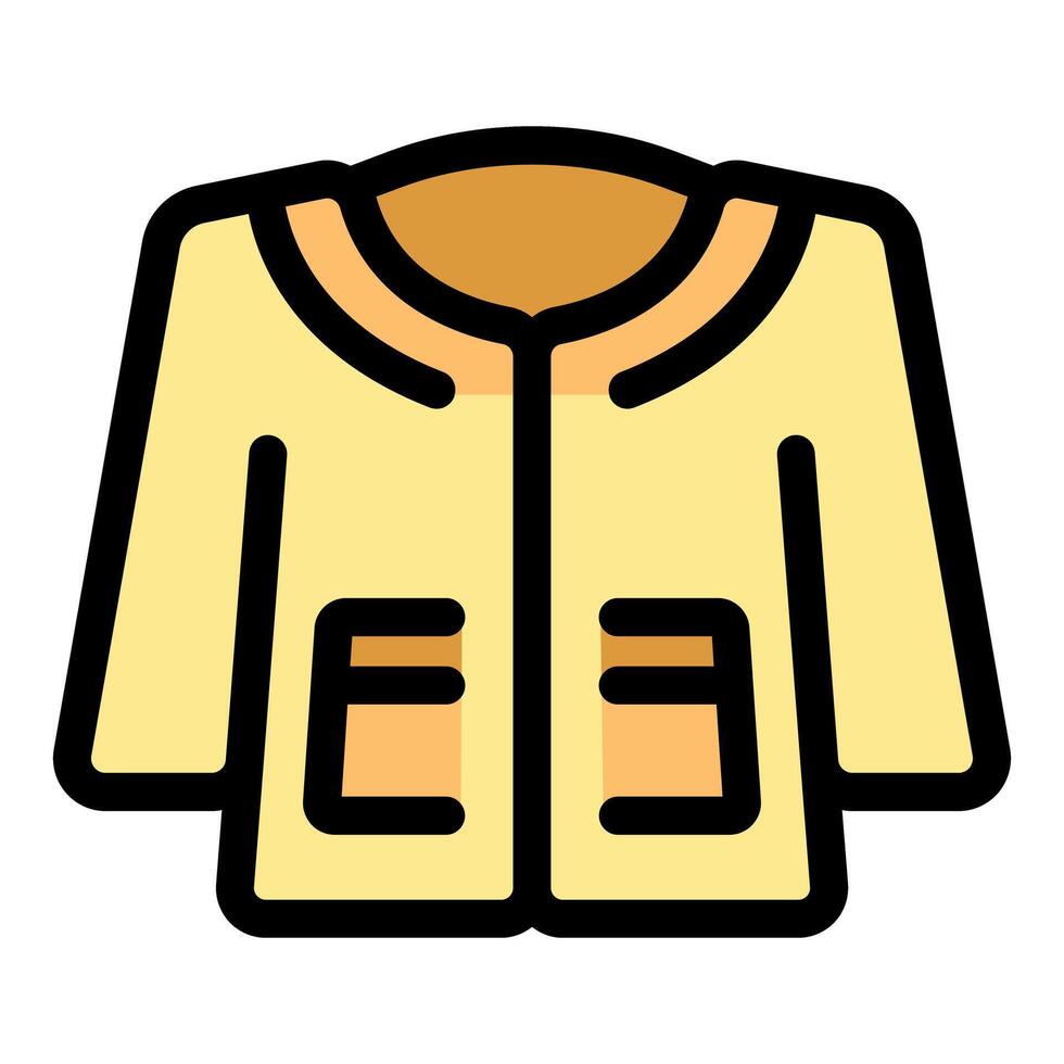 Warm comfortable winter jacket with pockets and collar vector