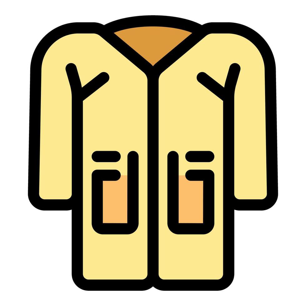 Yellow trench coat with wide pockets and lapels, fashion icon depicting protection and style vector