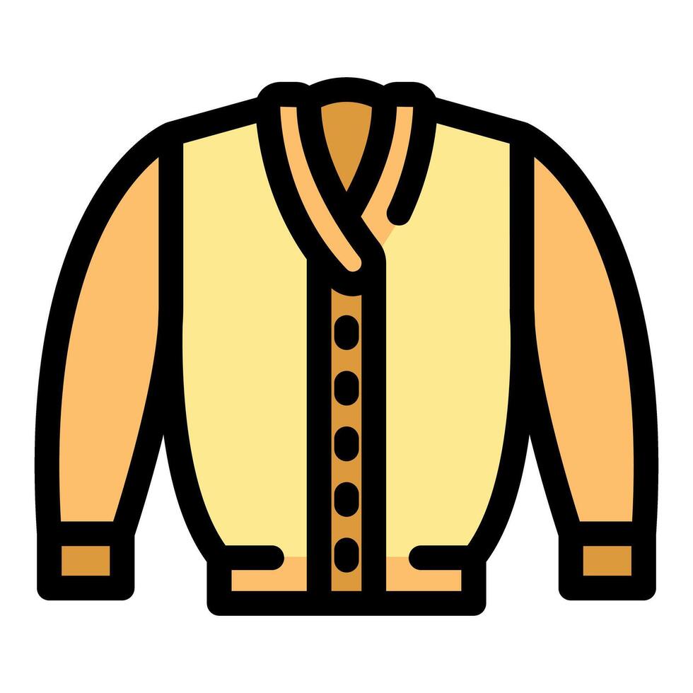 Yellow cardigan with buttons and long sleeves, perfect for layering vector