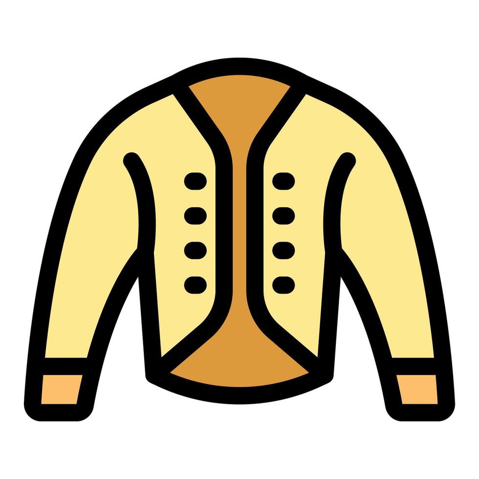 Elegant yellow doublet with buttons and sleeves showing fashion from past centuries vector