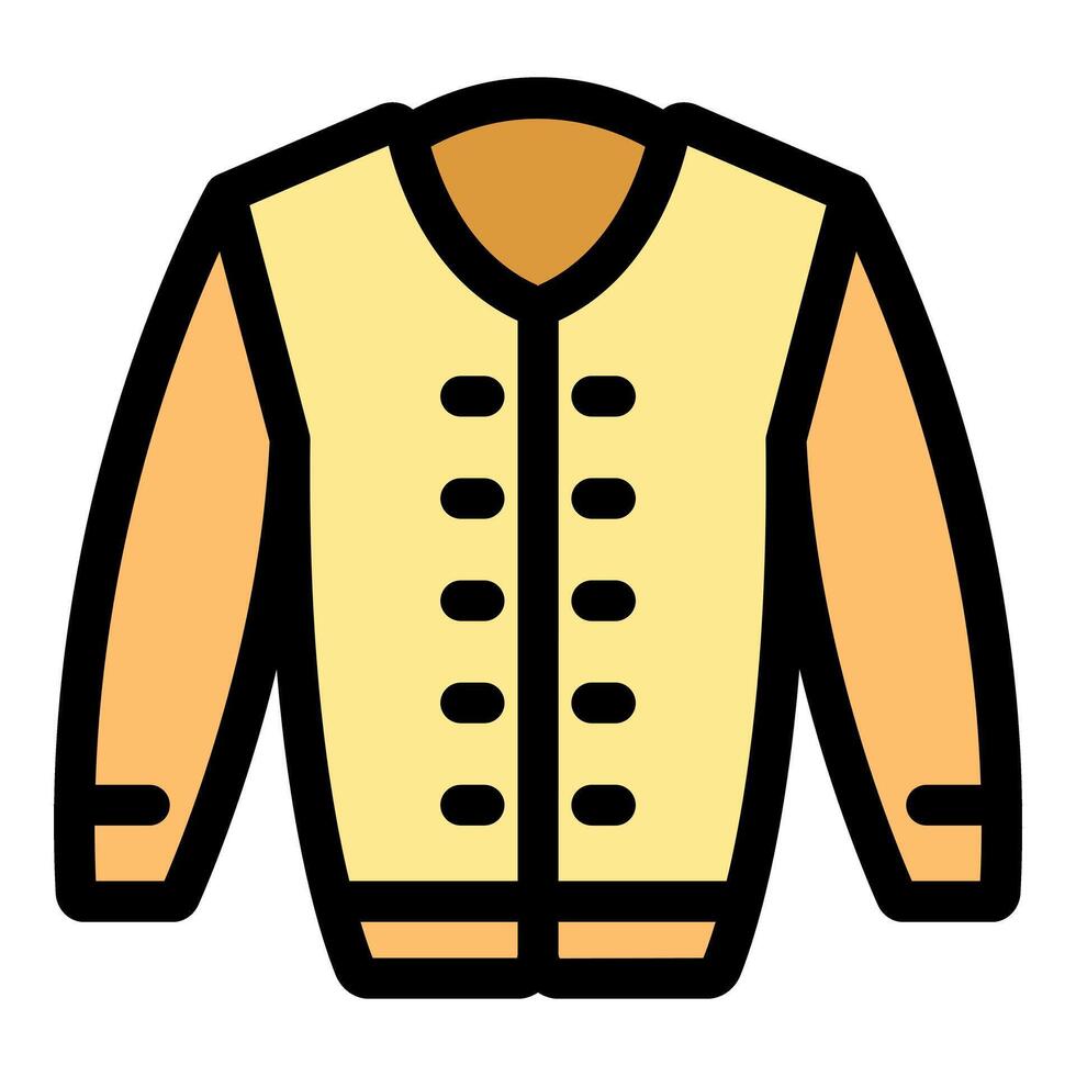 Yellow baseball jacket with buttons showing fashion and style vector