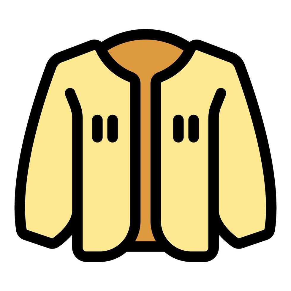 Yellow work jacket with long sleeves and buttons representing professional uniform vector