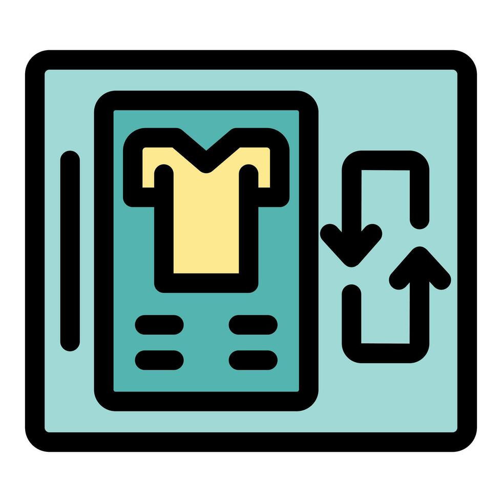 Clothes donation collection point showing recycling and garment icon vector