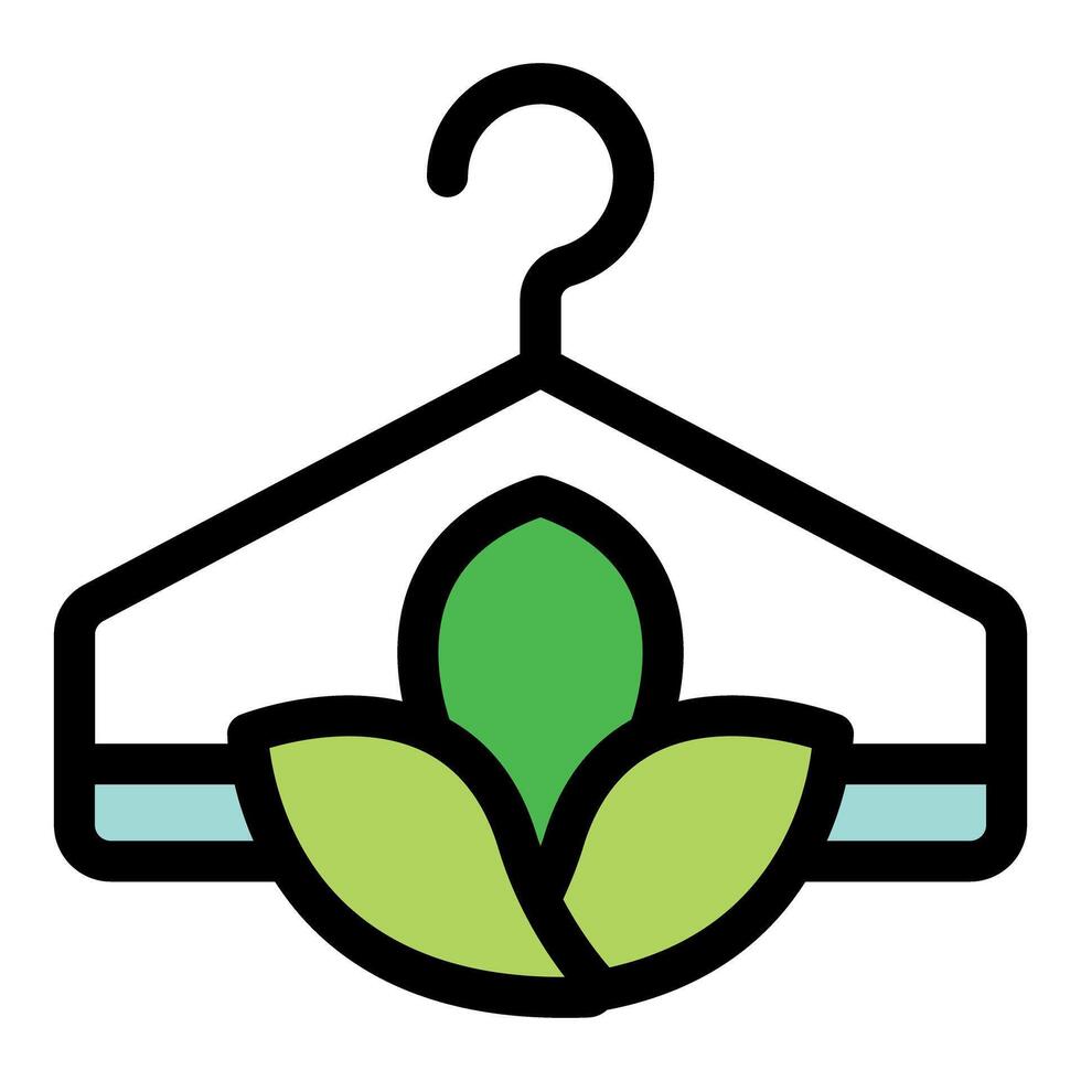 Clothes hanger with green leaves promoting sustainable fashion practices vector