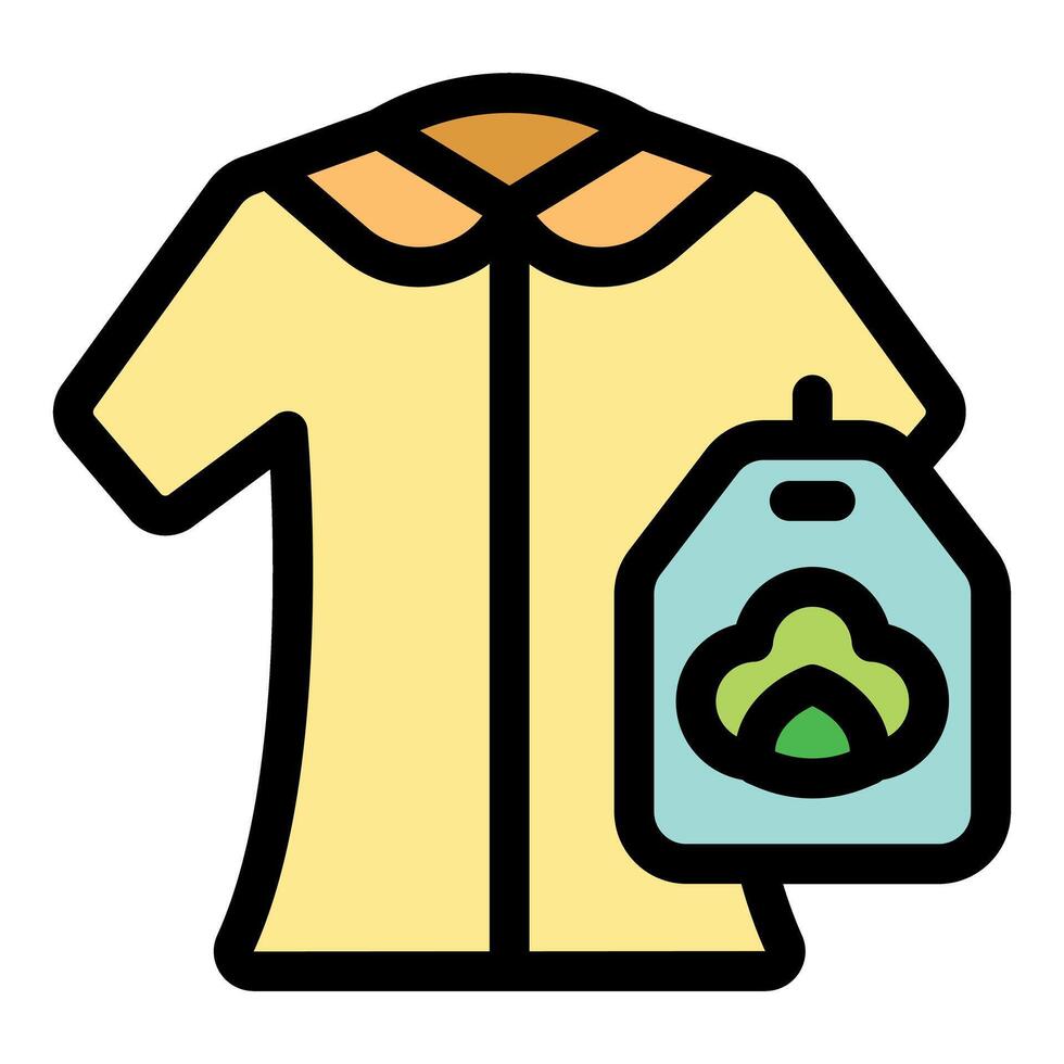 Eco friendly clothing showing sustainability with green leaf tag vector