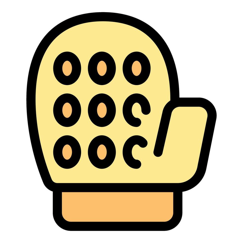 Yellow cleaning glove with holes for easy washing scrubbing and dusting vector