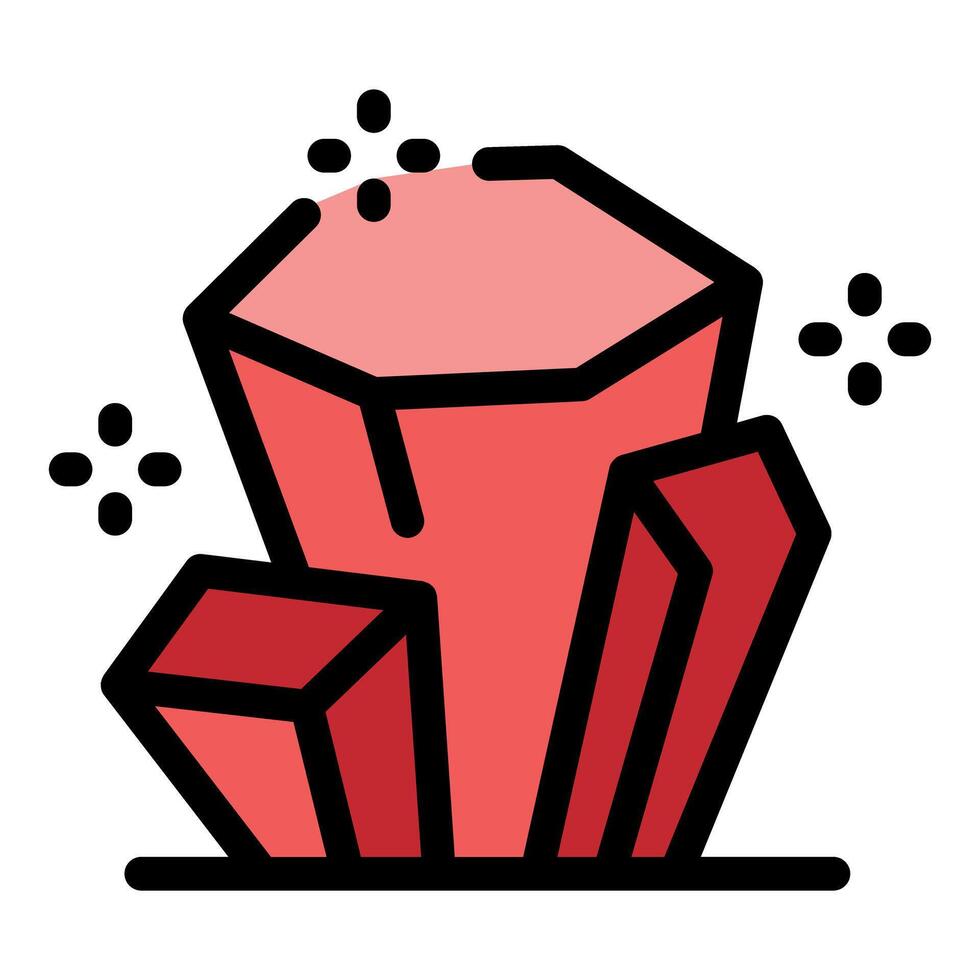 Sparkling red crystal cluster shining brightly, geology and beauty combined vector