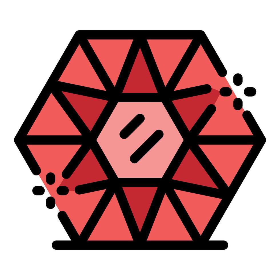 Sparkling red gemstone reflecting light, a symbol of luxury and elegance vector