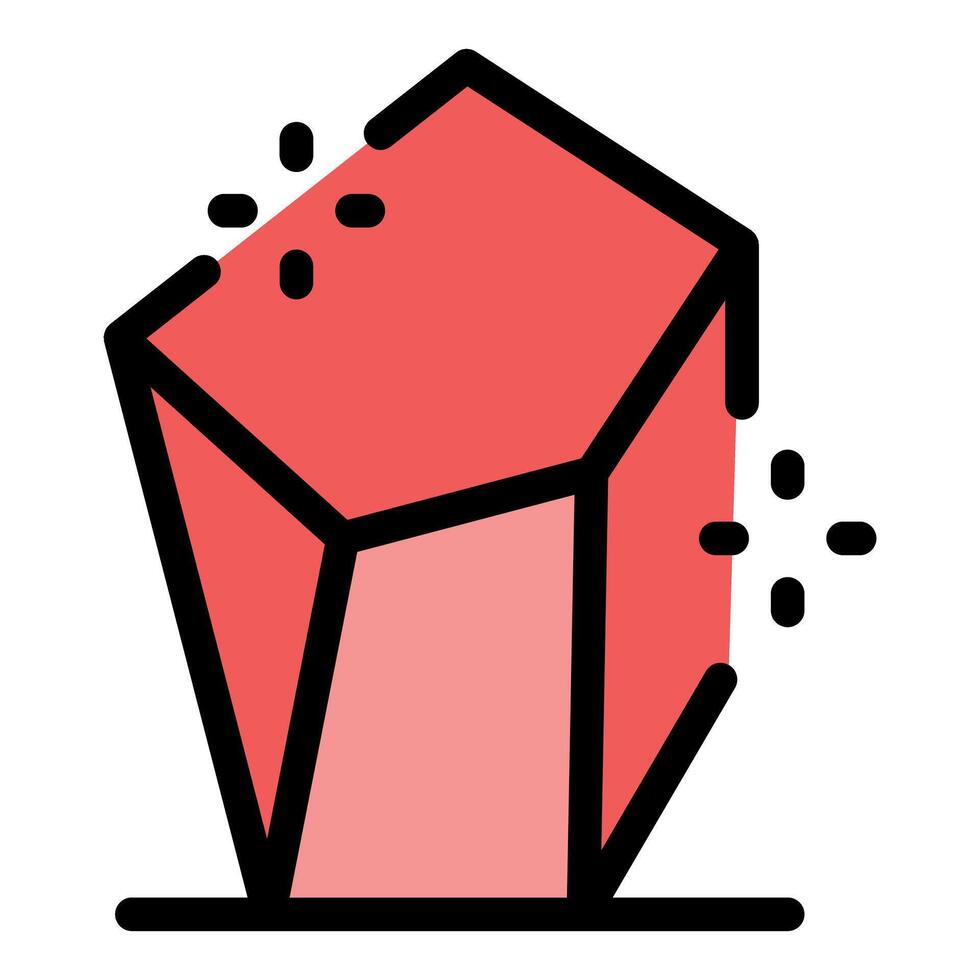Sparkling red crystal shining brightly on surface vector