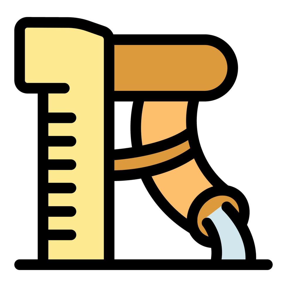 Waterpark pipe measuring water level flowing down slide vector