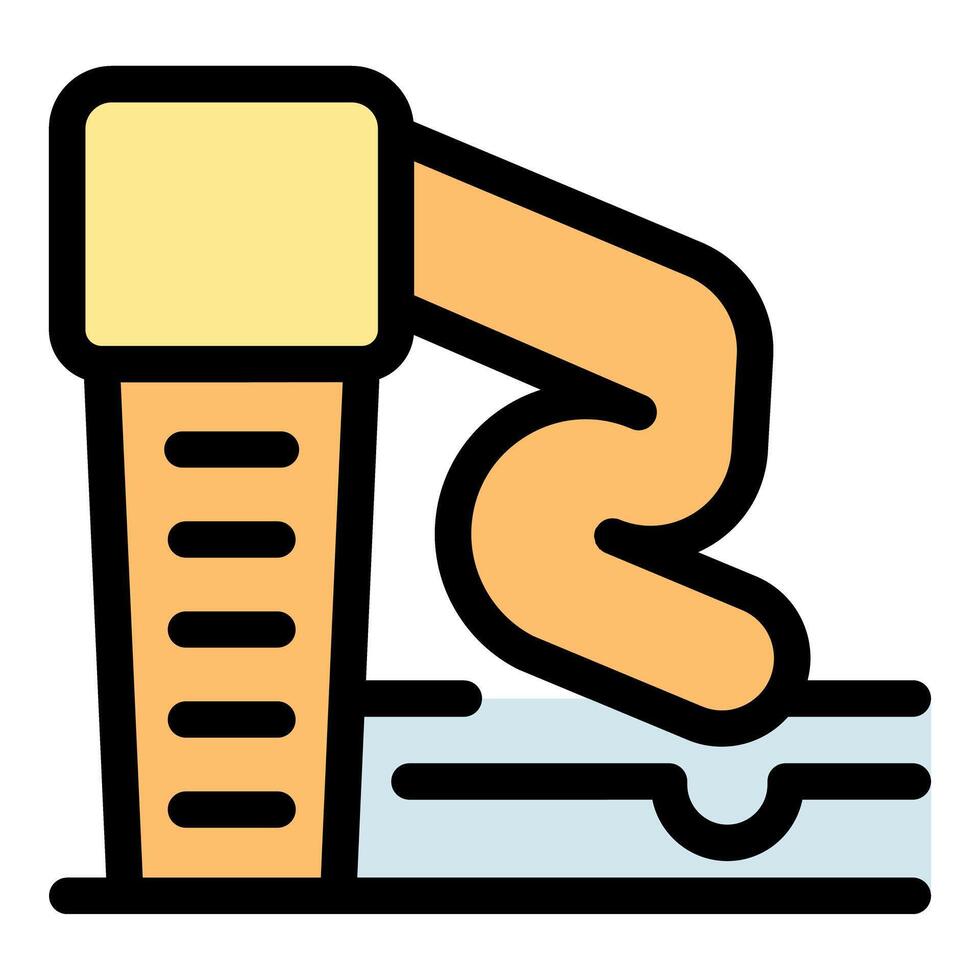 Aquapark slide leading into swimming pool, summer fun and recreation vector