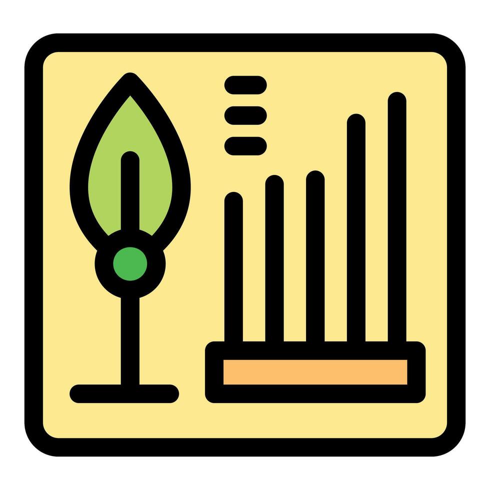 Eco business growth chart showing sustainability progress and green investments vector