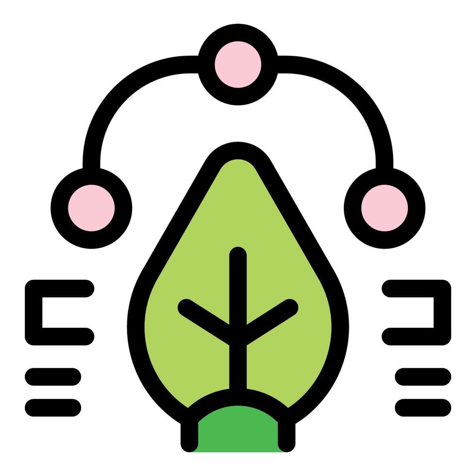 Green leaf connecting dots symbolizing environmental sustainability and technological innovation vector