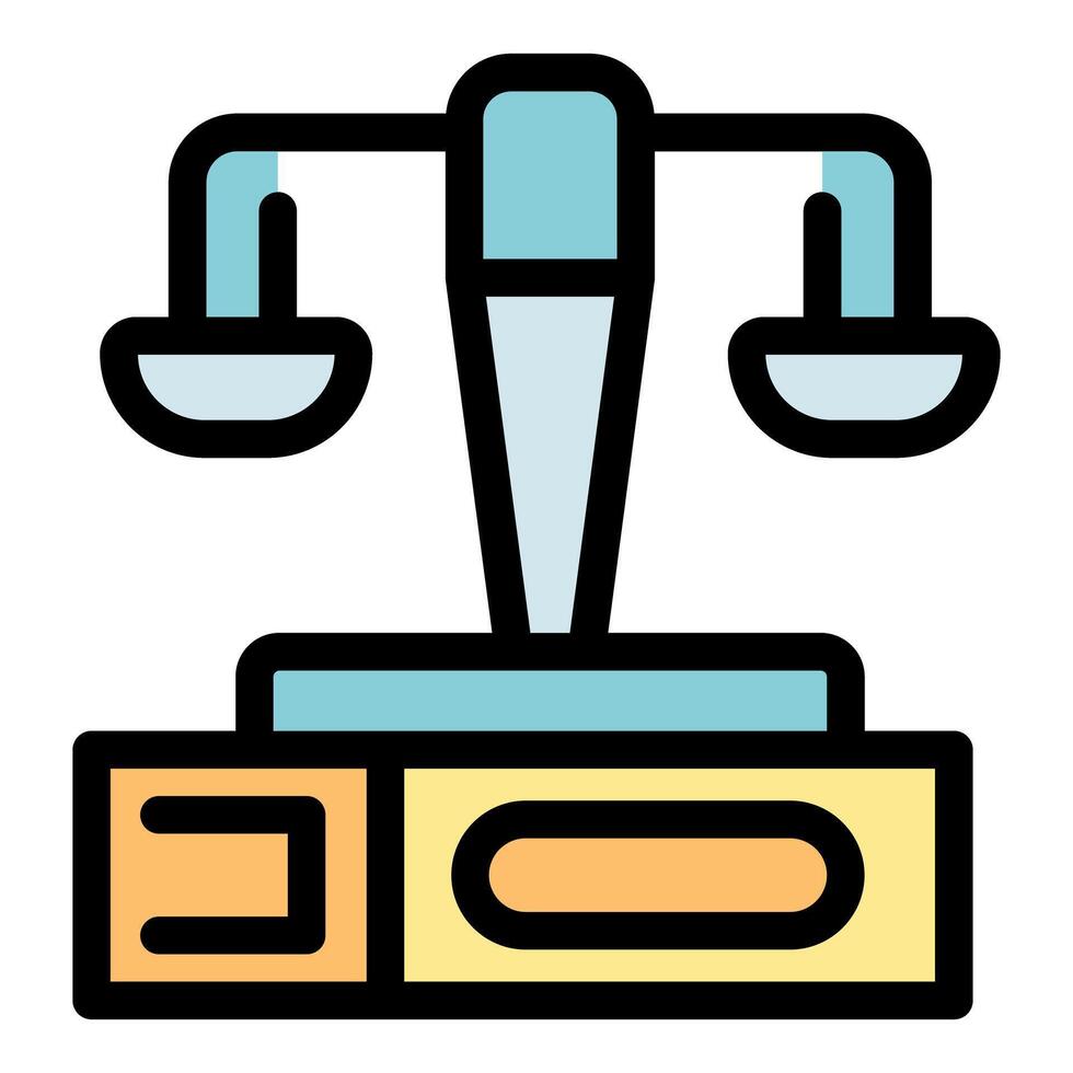 Balanced scale symbolizing justice and equality in legal proceedings vector