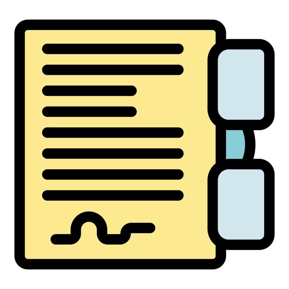 Reading glasses holding important document with signature vector