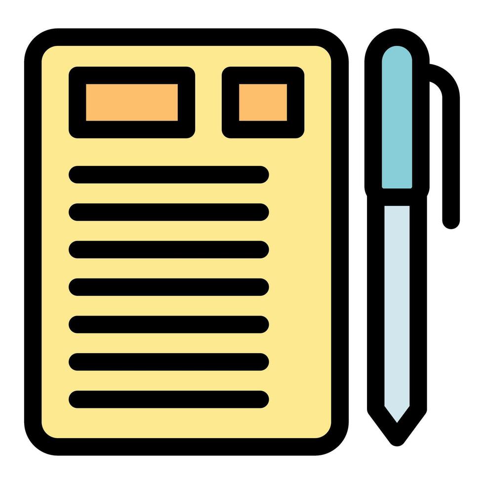 Writing note pad and pen for taking notes and jotting down ideas vector