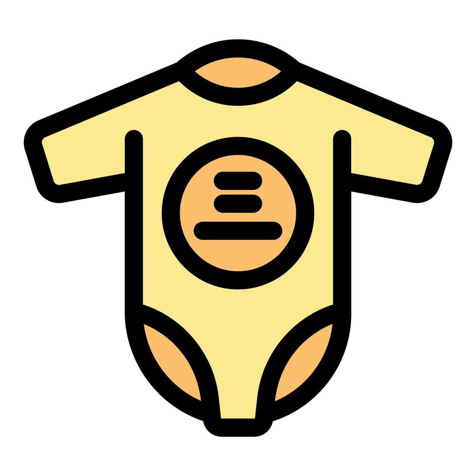 Baby clothes showing soft yellow baby bodysuit garment apparel vector