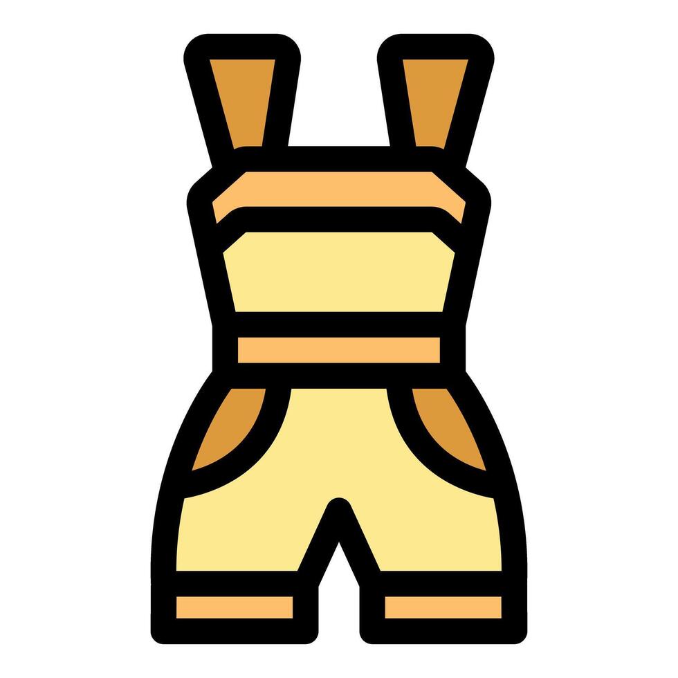Baby clothes, yellow baby jumpsuit with pockets and straps vector