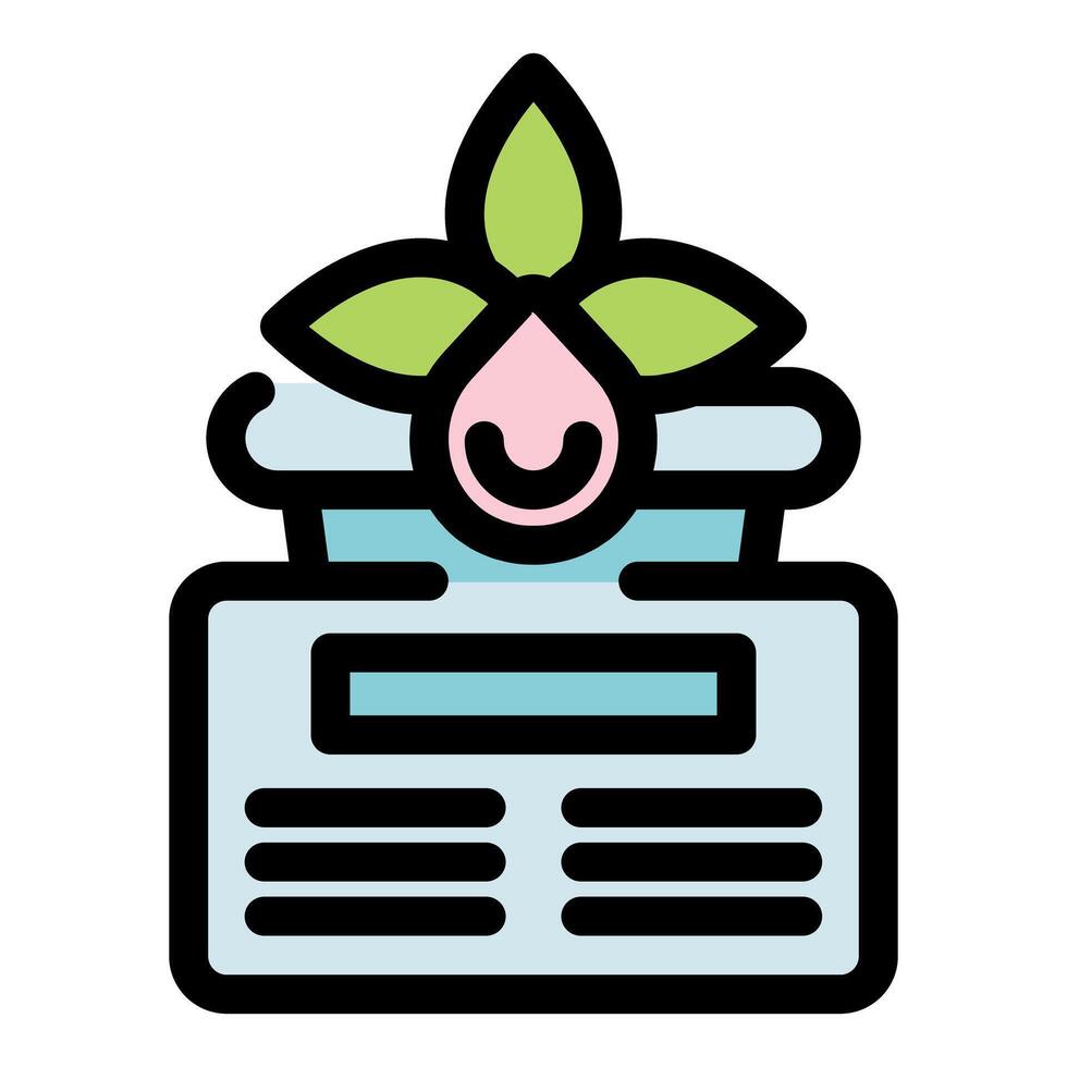 Seedling growing from soil in smart farm incubator vector