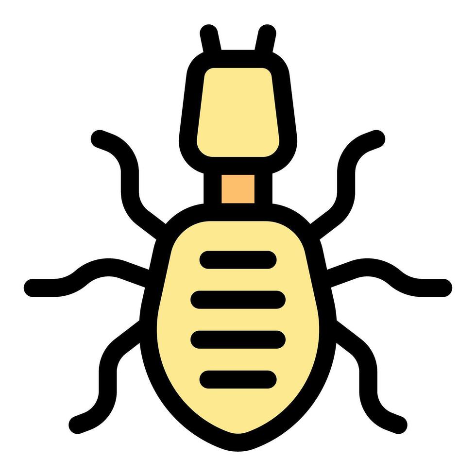 Termite icon. Outline termite icon color flat isolated vector