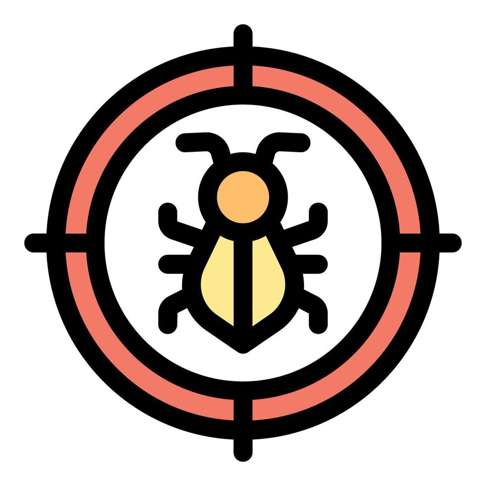 Target aiming at a bug, extermination and pest control vector