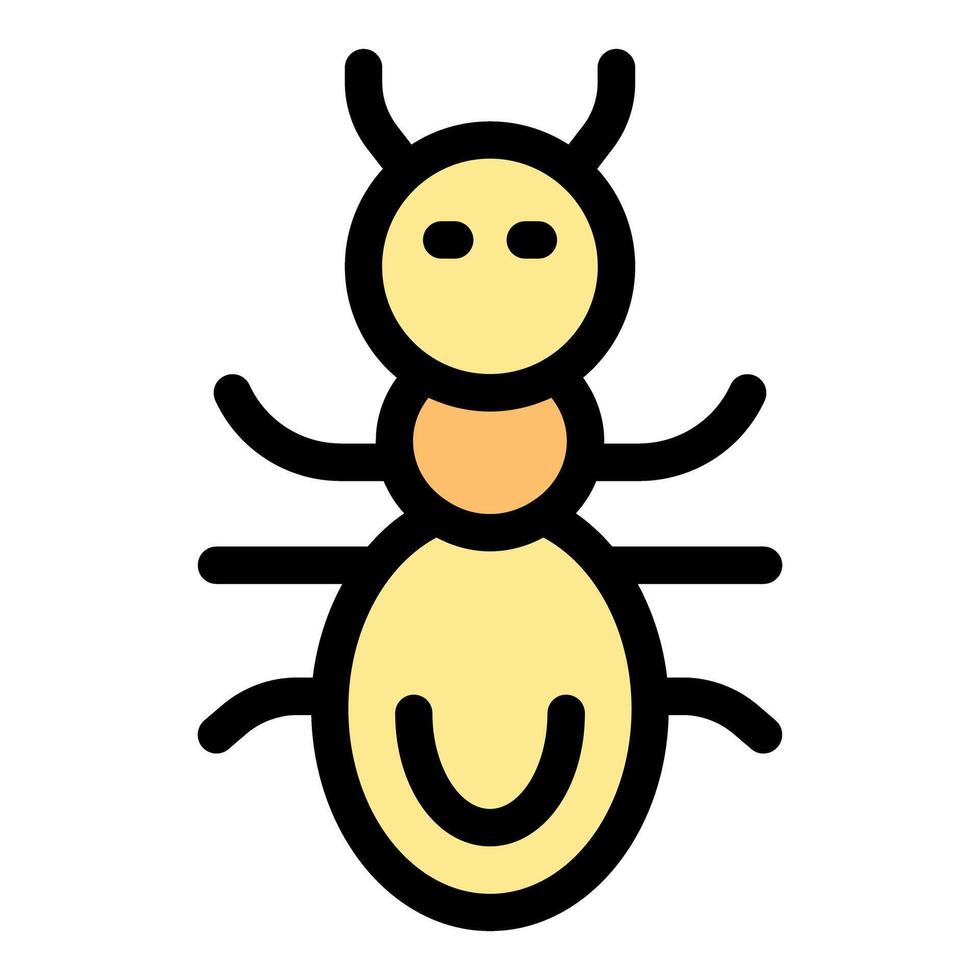 Yellow ant walking with six legs and two antennae vector