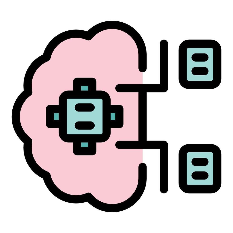 Neural network connecting to processing units, artificial intelligence concept vector