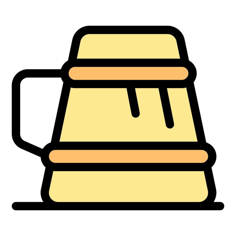 Wooden beer mug standing on a surface, showing traditional craftsmanship vector