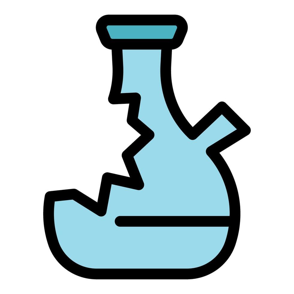 Broken bong with jagged edges symbolizing drug addiction and its consequences vector